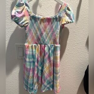 Colorful Plaid Dress with Puff Sleeves Little Sleepies
